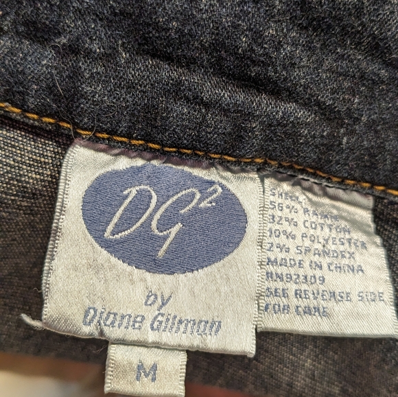 D G Dianna Fancy Blue Dennin Embellished Jacket Size M - Picture 6 of 13